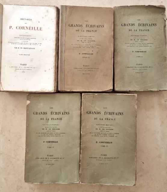 CORNEILLE Oeuvres de P. Corneille 1862 Marty-Laveaux (5 volumes) Chez Hachette