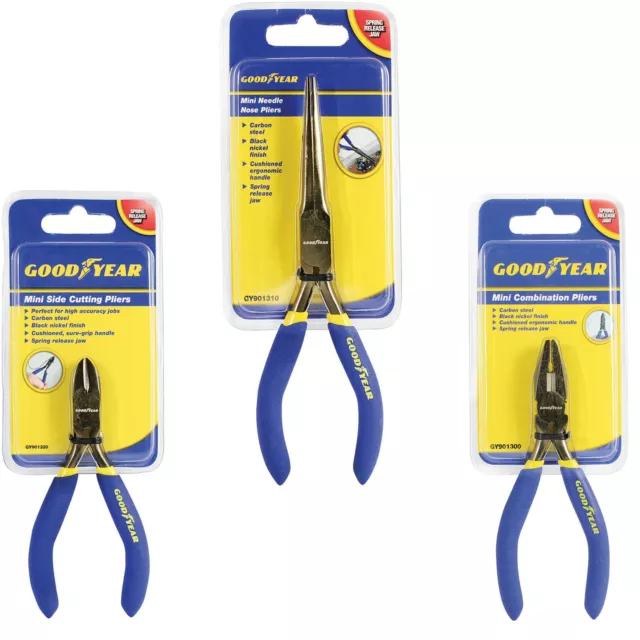 Goodyear High Quality Mini  Side Cutters, Combination Or Extra Long Nose Pliers