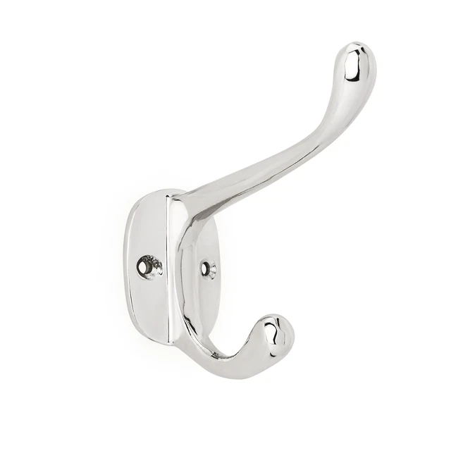 Maritim double hooks brass nickel plated 2,5x7,5x8cm Decorative coat hooks