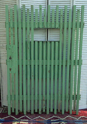 Antique Farmhouse Barn Garden Wooden Gate Green Weathered Shipping Available $$