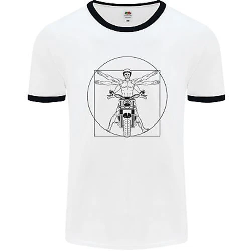 Maglietta Vitruvian Biker Motociclo Uomo Biancante