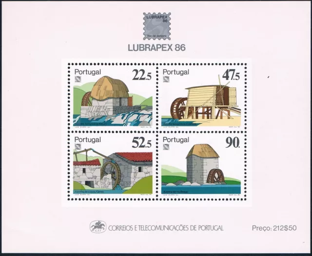 Portugal Block Nr. 53; Briefmarkenausstellung 1986;  "Mühlen" ; postfrisch