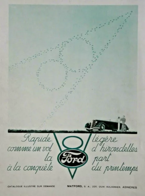 1935 Ford Swallop Fast Press Advertisement - Advertising