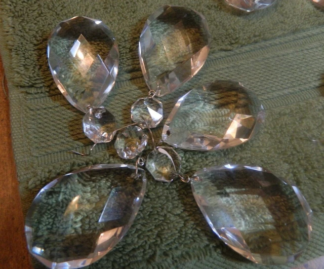 (5) Crystal Prisms - Teardrops for lighting.  Smaller 2" thins (READ DESC)