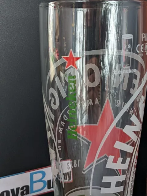 2 x Heineken Pint Glasses Red Star 20oz Brand New 3
