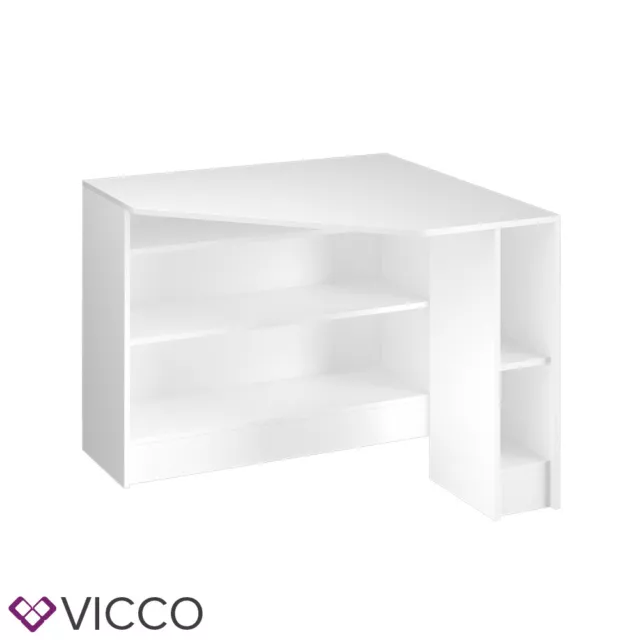 Vicco Eckschreibtisch Schreibtisch Bürotisch Alvaro 94x94cm weiß Computertisch 2