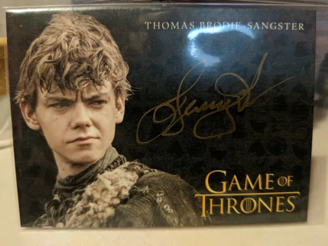 Game Of Thrones Inflexions Thomas Brodie-Sangster Autograph as Jojen Reed Gold L