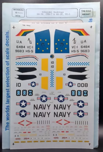 MicroScale | No. 72-414 | 1:72 Sikorsky SH-3D/G Sea King  Decals