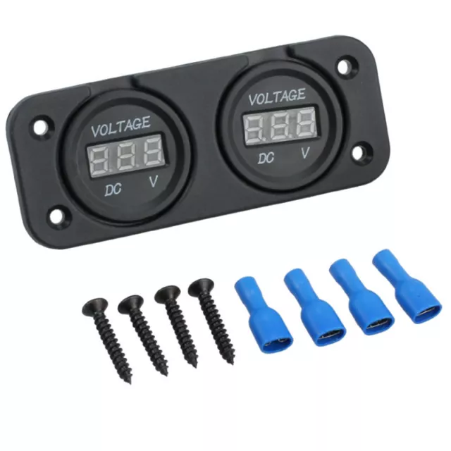 Dual LED Digital Volt Meter Display Boat Voltage Marine Battery Gauge DC 12V 24V