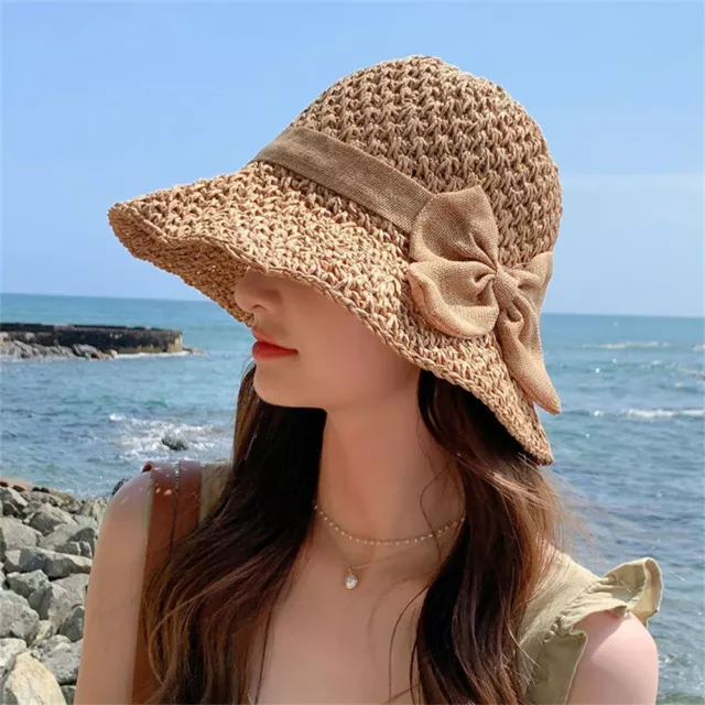 Wide Large Beach Visors Summer Visors Hat UV Protection Cap Beach Hat Straw Hat