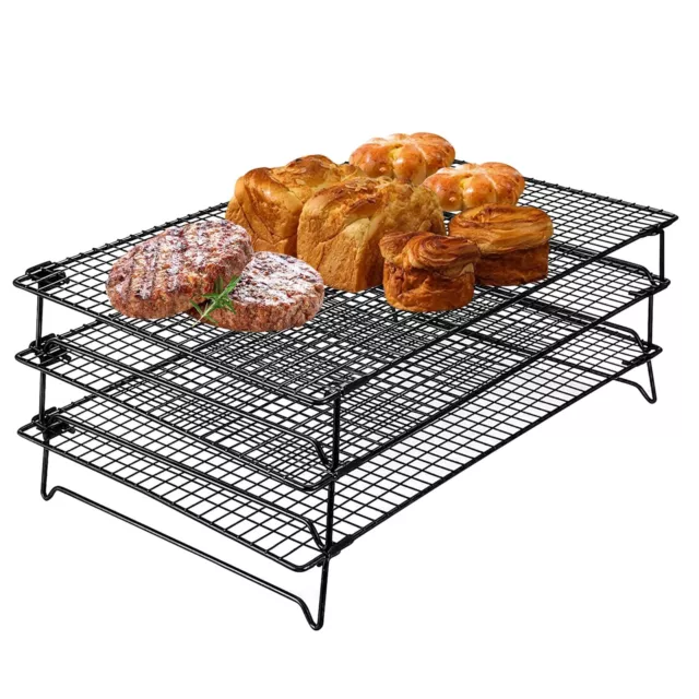 Upgraded Stackable Cooling Rack for Baking,3 Tier Jerky Rack Cooling Racks fo...