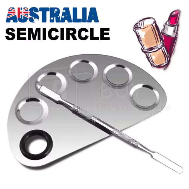 Makeup Cosmetic Artist Palette Nail Art Semicircle Spatula Tool Stainless Steel