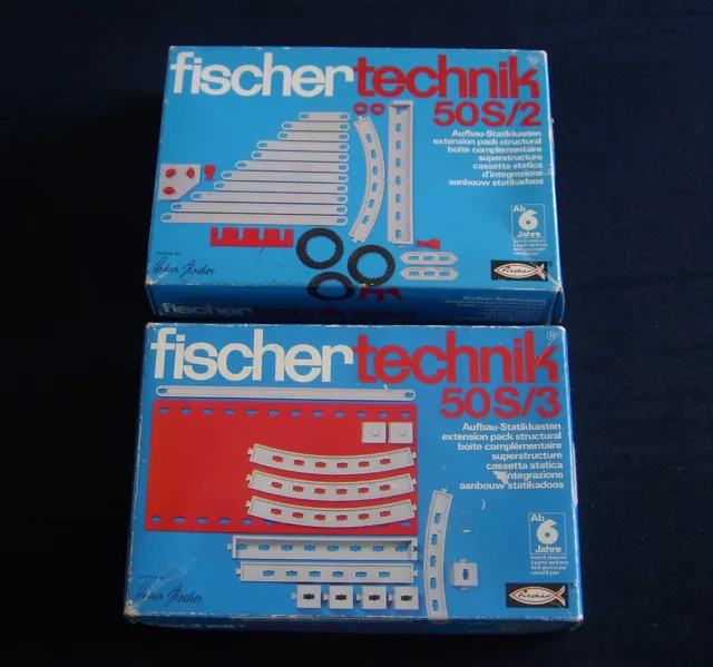 fischertechnik Aufbau-Statikkasten 50S/2 (30161) und 50S/3 (30162) von 1975