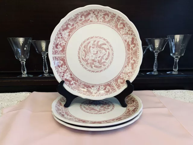 Syracuse China Strawberry Hill Pink 9 3/4” Dinner Plate Restaurant Ware Set of 3