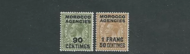 Grande-Bretagne Pos Maroc Agences (Fr) 1934 KGV Surimpressions (Sc 420-21) VF