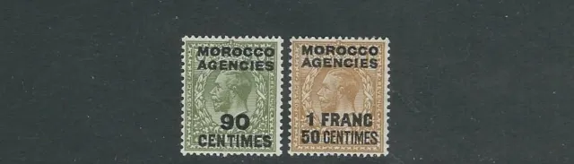 Großbritannien Pos Marokko Agencies (Fr) 1934 KGV Überdruck (Sc 420-21) VF Mlh