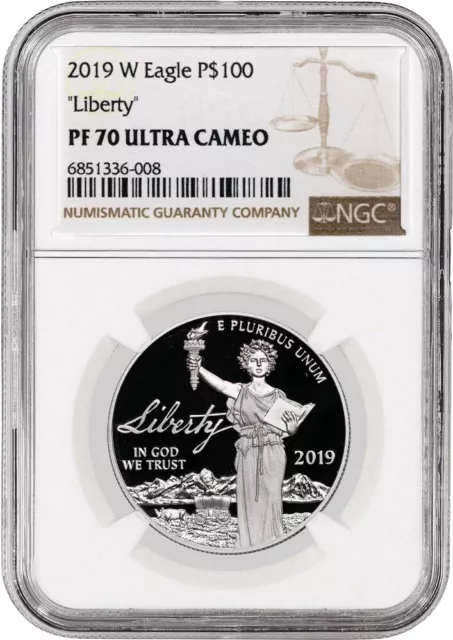 2019 W $100 Proof American Platinum Eagle Liberty 1 oz .9995 Fine NGC PF70 Ultra