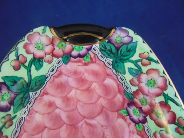 Vintage Maling Pink Thumbprint May Bloom Oval Dish 6482 Art Deco 25 X 15 X 6Cm 3