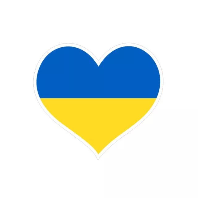 Heart Shape Ukrainian Flag Car Stickers Ukraine Auto Window Decal (1pc) 2