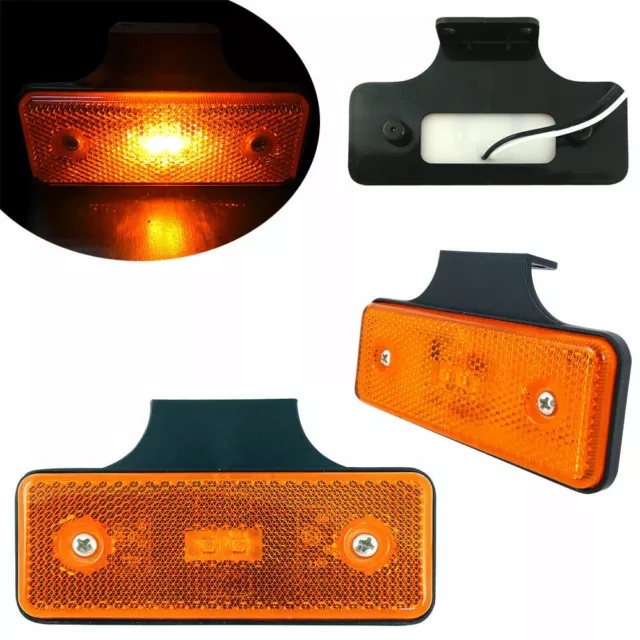 6x Fanali Luci Ingombro Laterale 2Led Arancio 12/24v E9 Omologato Mezzi Agricoli 3