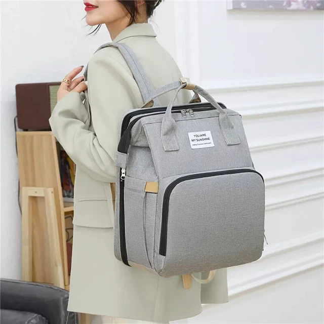 Sac à dos à langer pour maman-bébé,convertible lit, voyage, promenade, maternité