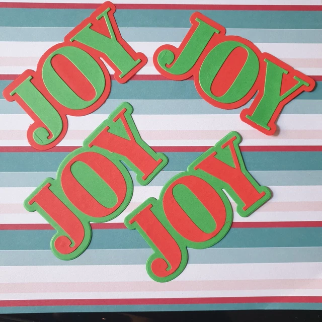 8 Xmas JoY die cut shapes for card making,scrapbook, toppers, embellishments 