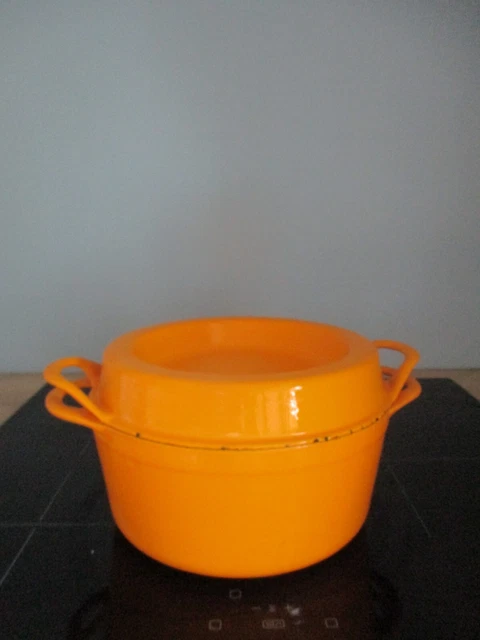 Ancienne Cocotte Fonte Émaillée Doufeu Coutances Le Creuset N° 26