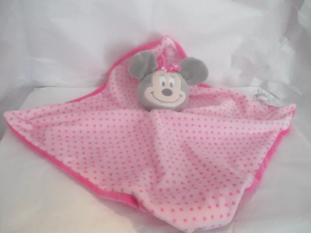 Disney Baby Minnie Mouse Comforter Doudou Soft Hug Toy Blankie Pink Spotty