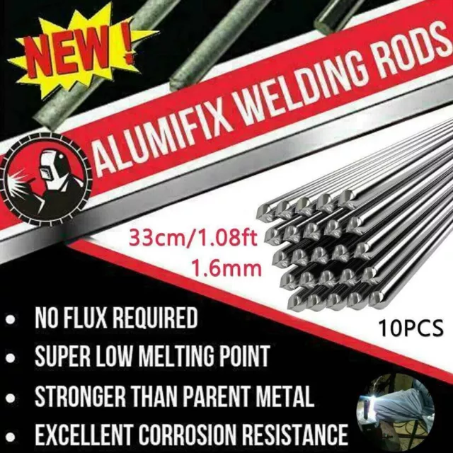 Easy Melt Welding Rods Low Temperature Aluminum Wire Brazing 10pcs 1.6mmx330mm