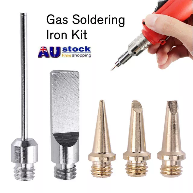 5 in 1 Pro Butane Gas Soldering Iron Kit Set Welding Torch Pen Tools New