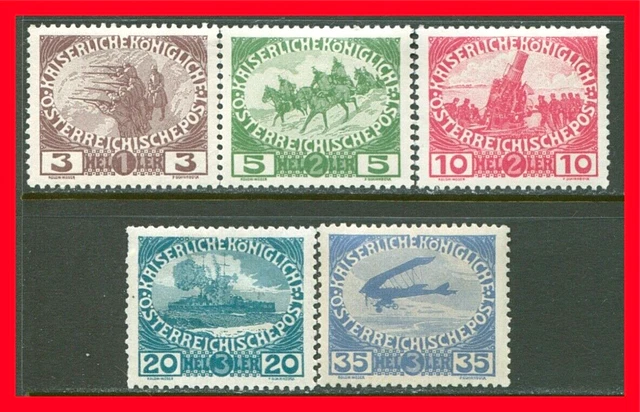 Austria Semi-postal Stamps Scott B3-B7, Mint Complete Set!! A42a