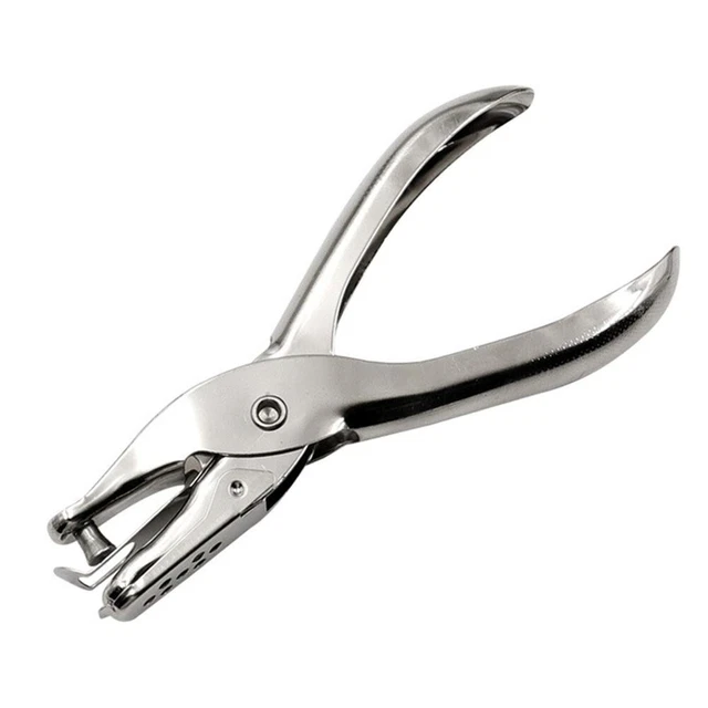 Punzonatrice ergonomica argento metallo singolo per esigenze di cancelleria quotidiane