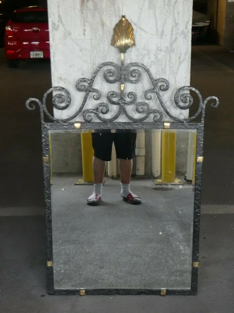 Super Chic Wrought Iron And Bronze Labarge Mirror