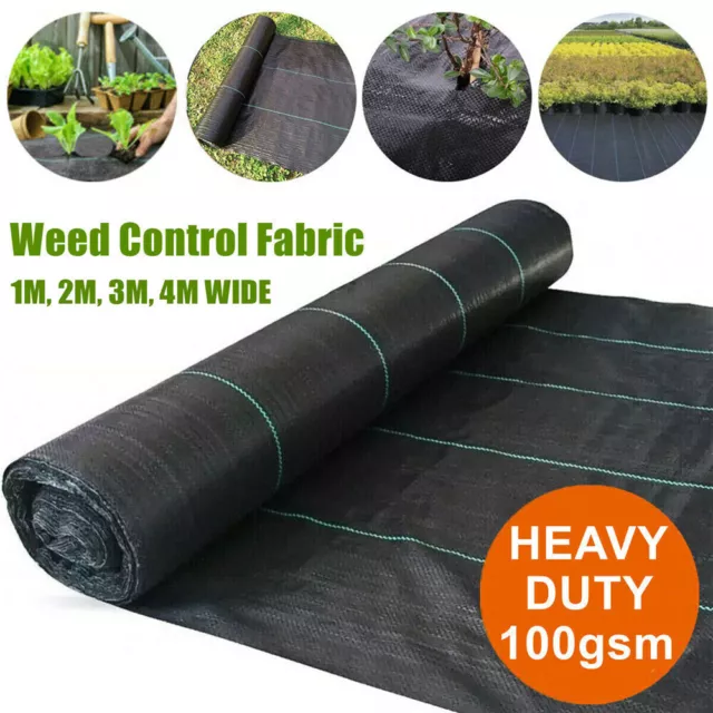 1,2,3,4m Extra Heavy Duty garden weed control fabric ground cover membrane sheet