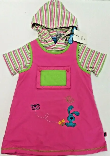 Blue's Clues Original Girls Toddler Outfit 2 Piece Hooded Set Pink Size 4T NWT