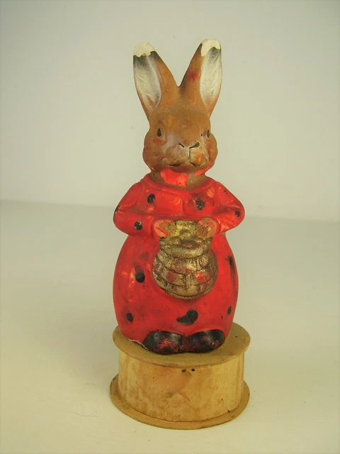 Antike seltene Osterhasen Füllbox um 1910 (GR)