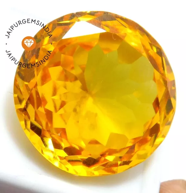 100 Ct Natural Huge Zircon Round Shape Yellow Color Loose Gemstone