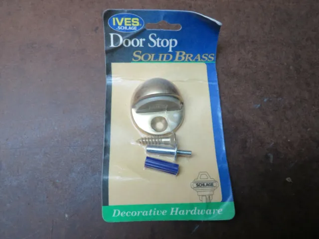 Vintage Ives Solid Brass Dome Door Stop Floor Decorative Collection Conn USA New