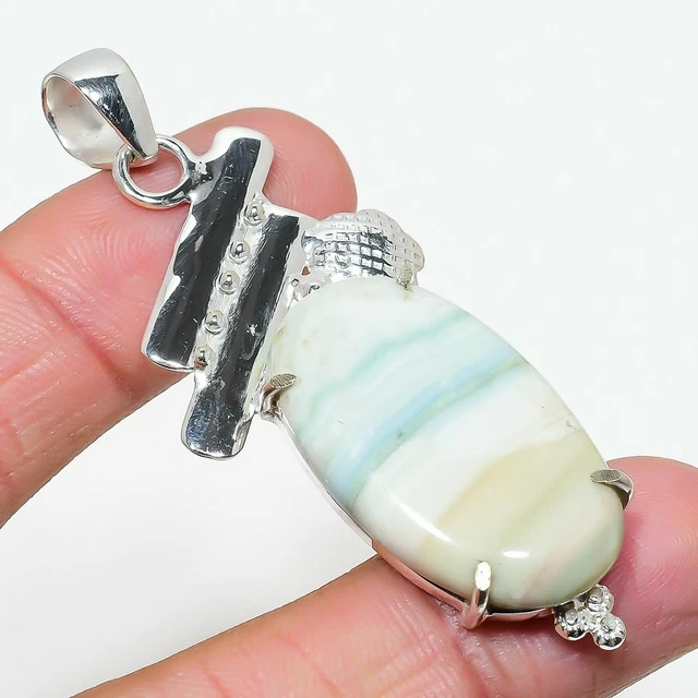 Imperial Jasper Gemstone 925 Sterling Silver Jewelry Pendant 2.64"