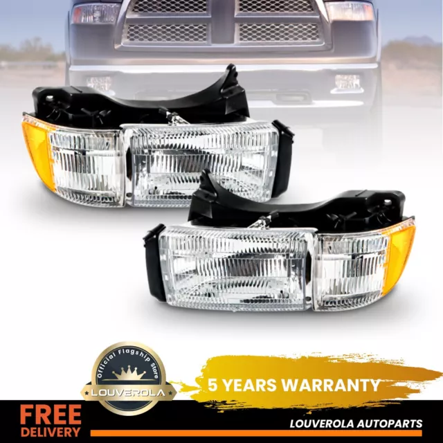 🏆Headlight Assembly Set for Dodge Ram 1500 1999-2001 Halogen Left & Right Side