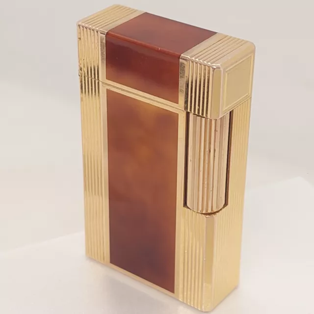 ST Dupont Lighter Line 1 Light Brown/Amber Chinese Lacquer Finish Large Boxed