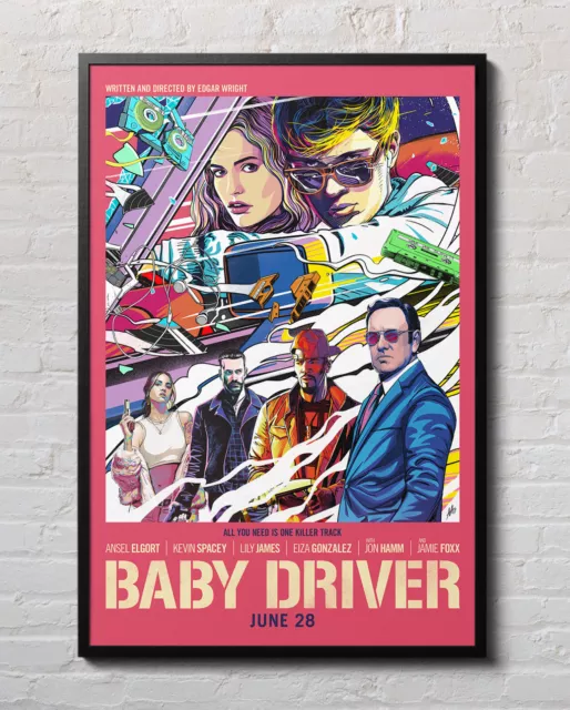 Baby Driver 2017 Movie Poster 24"x36" Borderless Glossy 17022