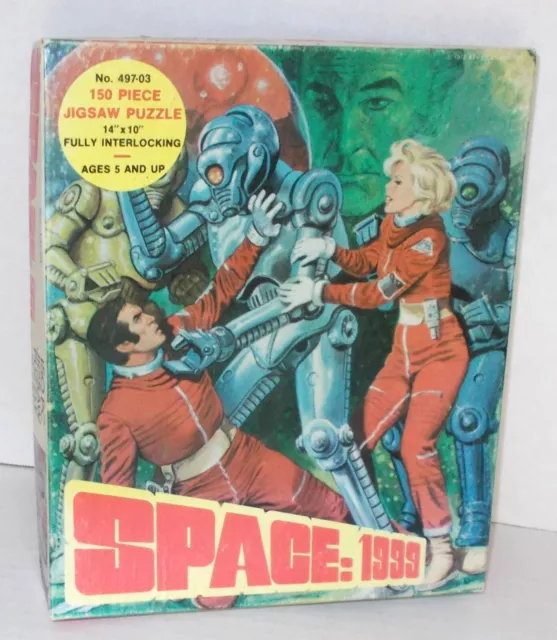 vintage SPACE 1999 JIGSAW PUZZLE HG TOYS 1970s COMPLETE IN BOX Koenig vs ROBOTS