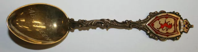 Enameled Aberdeen w/Lion Crest Handle Sterling Silver 4 1/8" Souvenir Spoon