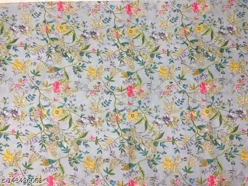 3 Yard White Bird Peacock Printed Cotton Indian Natural Hand Block Print Fabric