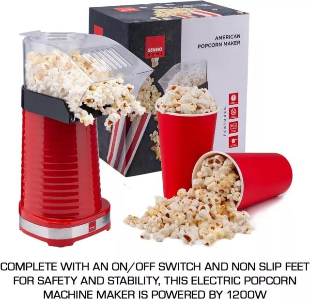 Popcorn Maker Machine | 1200W Fun Healthy Popper | Sensio Home Free Shipping