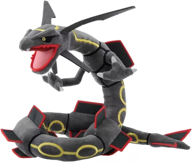 SHINY RAYQUAZA Black 2018 POKÉMON CENTER - DRAGON POSEABLE FLEXIBLE PLUSH  NEW