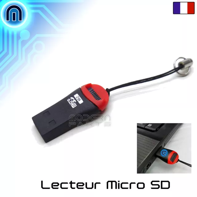 Lecteur de Carte Micro SD Mini Clef Adaptateur USB 2.0 clé USB vers carte SD