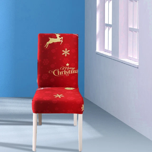 Stuhlbezug, Anti-Schrumpfung, nahtlos, Frohe Weihnachten, abnehmbarer