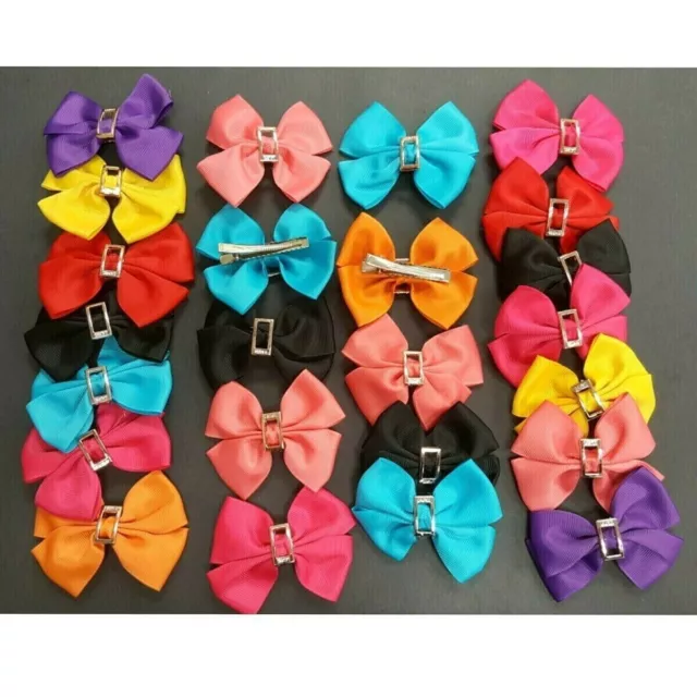 24pcs Baby Girl Kid Hair Clips Bow Bands Hairpin Alligator Ribbon Grosgrain 3.5" 3